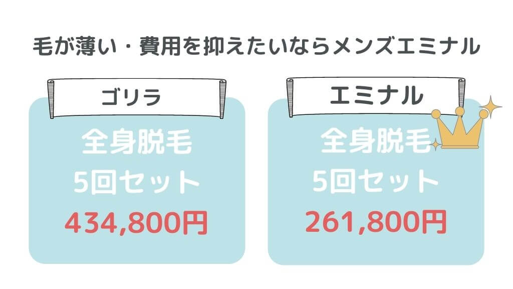 安さ重視ならメンズエミナル