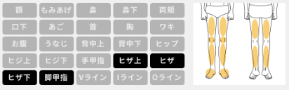 メンズキレイモ 足脱毛 範囲