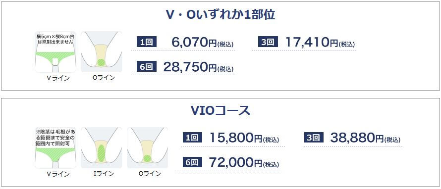 湘南美容 VIO脱毛 料金