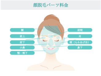 トイトイトイクリニック 顔脱毛パーツ料金