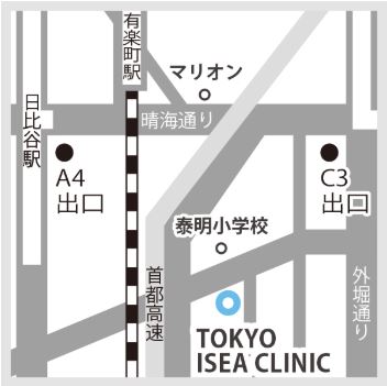 東京イセアクリニック銀座地図